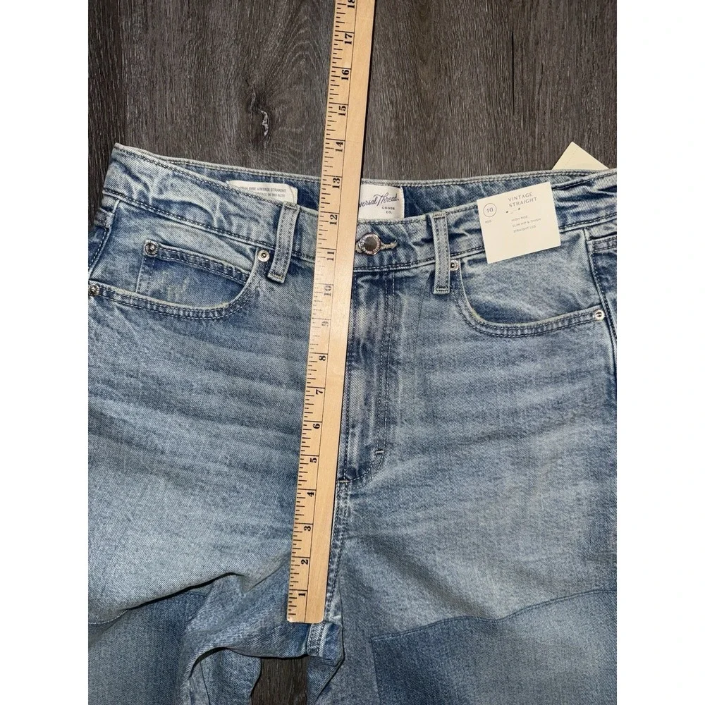 Women High-Rise Patchwork Vintage Straight Cropped Jeans - Universal Thread
